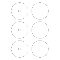30114 - Label Size 118mm dia - 6 label(s) per sheet 