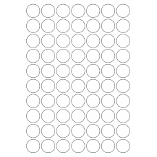 40467 - Label Size 25.4mm dia - 70 label(s) per sheet 