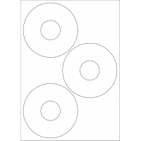 40518 - Label Size 115mm dia - 3 label(s) per sheet