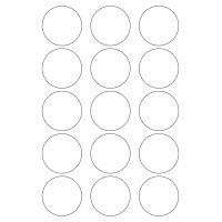 40572 - Label Size 53mm dia - 15 label(s) per sheet
