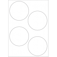 40592 - Label Size 100mm dia - 4 label(s) per sheet
