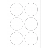 40593 - Label Size 80mm dia - 6 label(s) per sheet