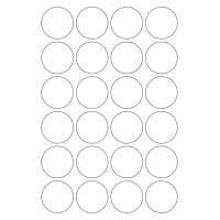 40666 - Label Size 43mm dia - 24 label(s) per sheet