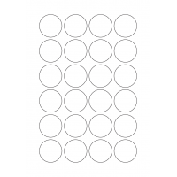 40668 - Label Size 38mm dia - 24 label(s) per sheet