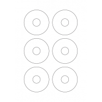 40937 - Label Size 73mm dia - 6 label(s) per sheet